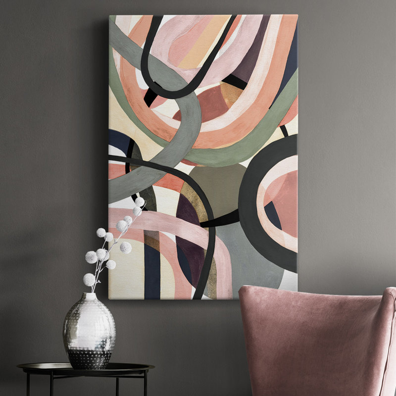 Pastel Tangle I - peinture sur toile tendue, H 60 po x l 40 po x P 1 po