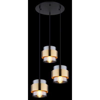 Raquette 3 - Light Black Cluster Pendant