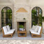 Louise Acacia 4 - Person Patio Conversation Set with Cushions-1188992147