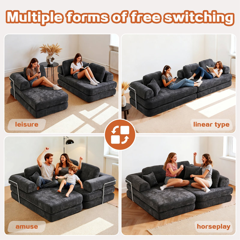 Sectional Sofa With Chaise, Modular Design