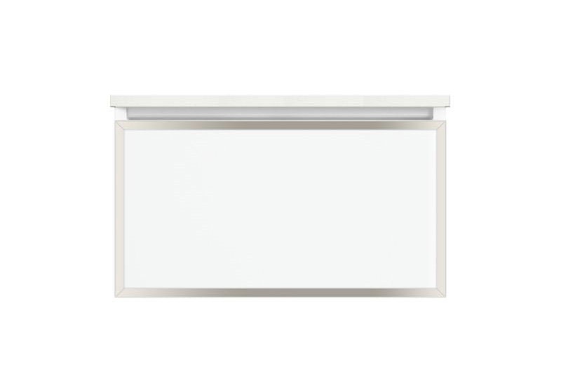 Base de meuble-lavabo simple avec cadre 30 po Profile, Tiroir complet, Non, Noir mat / Chrome