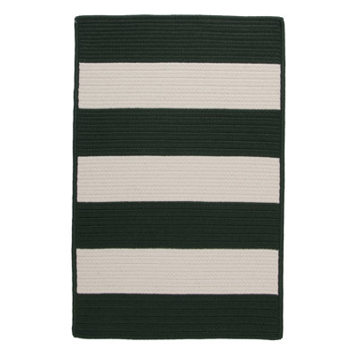 Tapis intérieur/extérieur vert tressé rayé Alabama