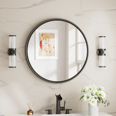 Round Bathroom Mirror with Tempered Glass