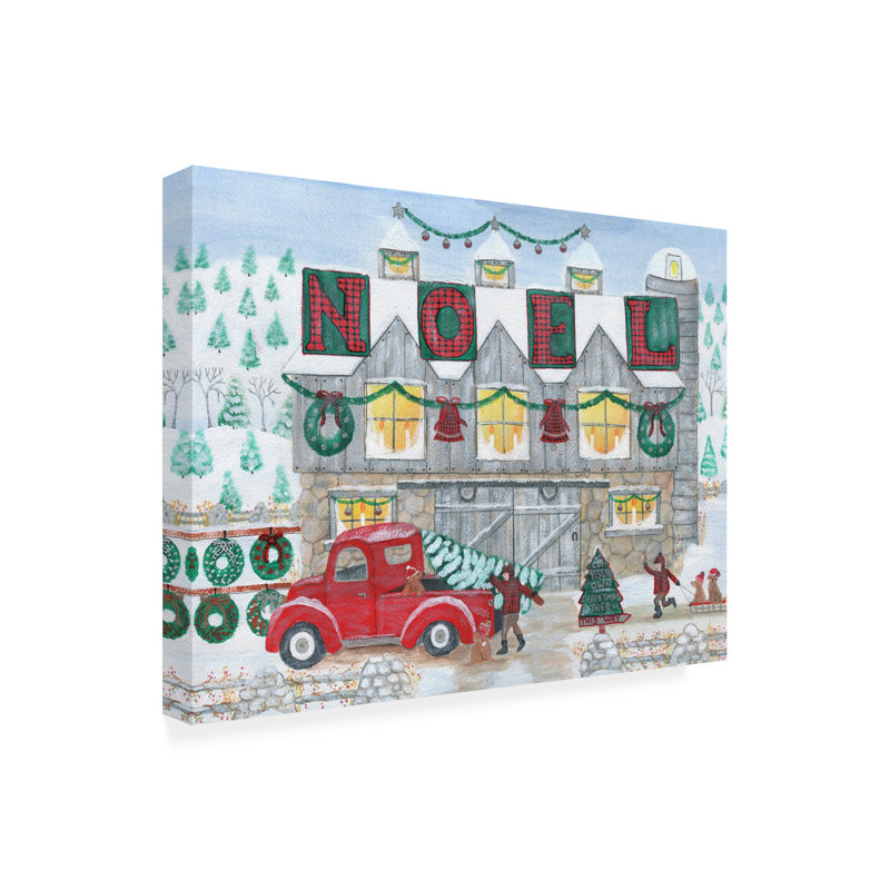«Noel Christmas Tree Farm» par Cheryl Bartley - Art sur toile non encadrée, L 19 po x H 14 po