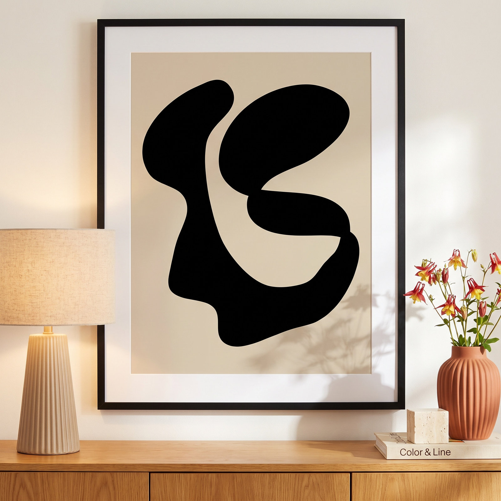 Abstract 10 Print by Beth Vassalo, 41.25" H x 33.25" W x 0.8" D, Black Framed