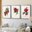 Red Botanical I - reproduction encadrée sur mesure de qualité supérieure mate - 3 pièces-1837228766-1837228764