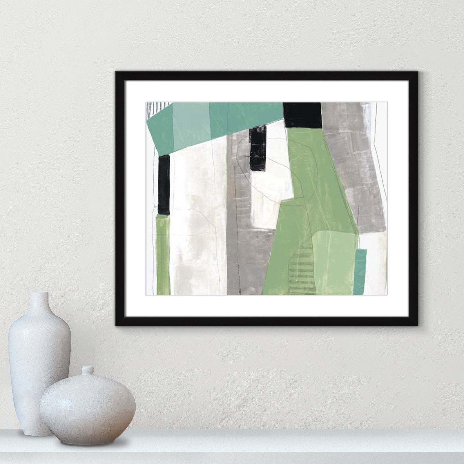 Evergreen Essence by Tom Reeves, White, Black Box Frame - Matted Fine Art Paper Print, 21.5" H x 25.5" W x 1.25" D