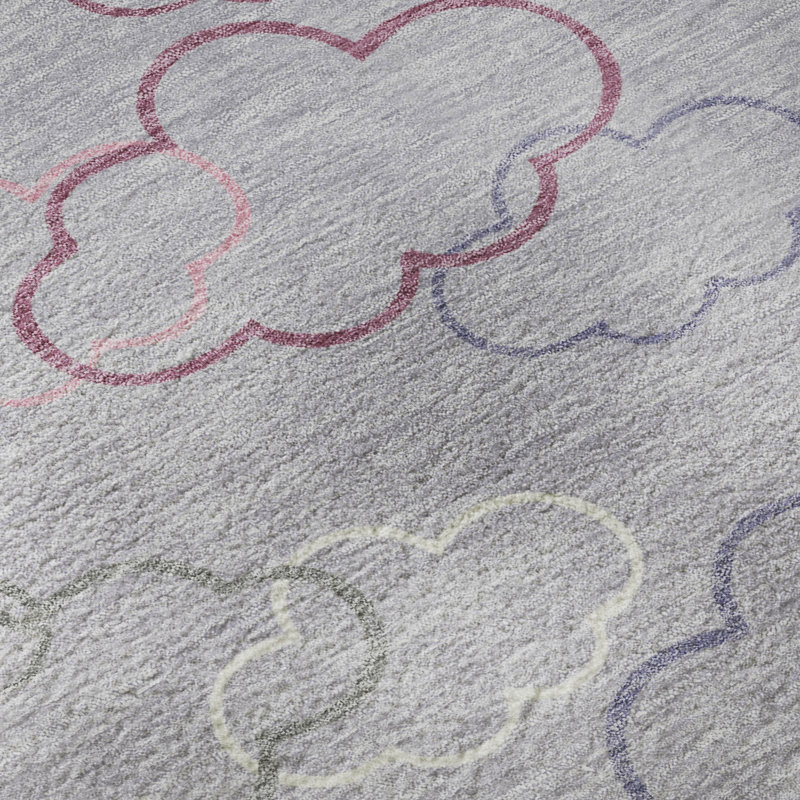 Tapis pour enfant Villers lavable à la machine de qualité supérieure, Lavande, 2 pi 6 po x 3 pi 10 po