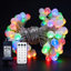 Guirlande de lumières sphériques avec télécommande, ampoules à DEL blanc chaud, étanches et homologuées UL, éclairage multimode pour la décoration de fête de jardin, de patio et de jardin, conception à brancher