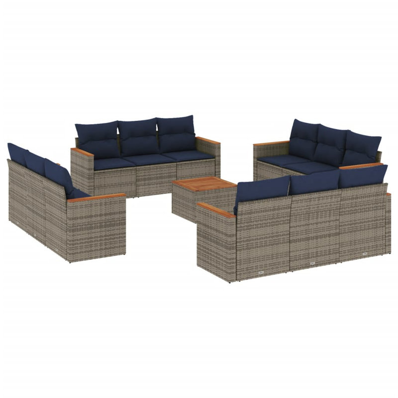  Ensemble de canapé de jardin beige, Beige, Brun