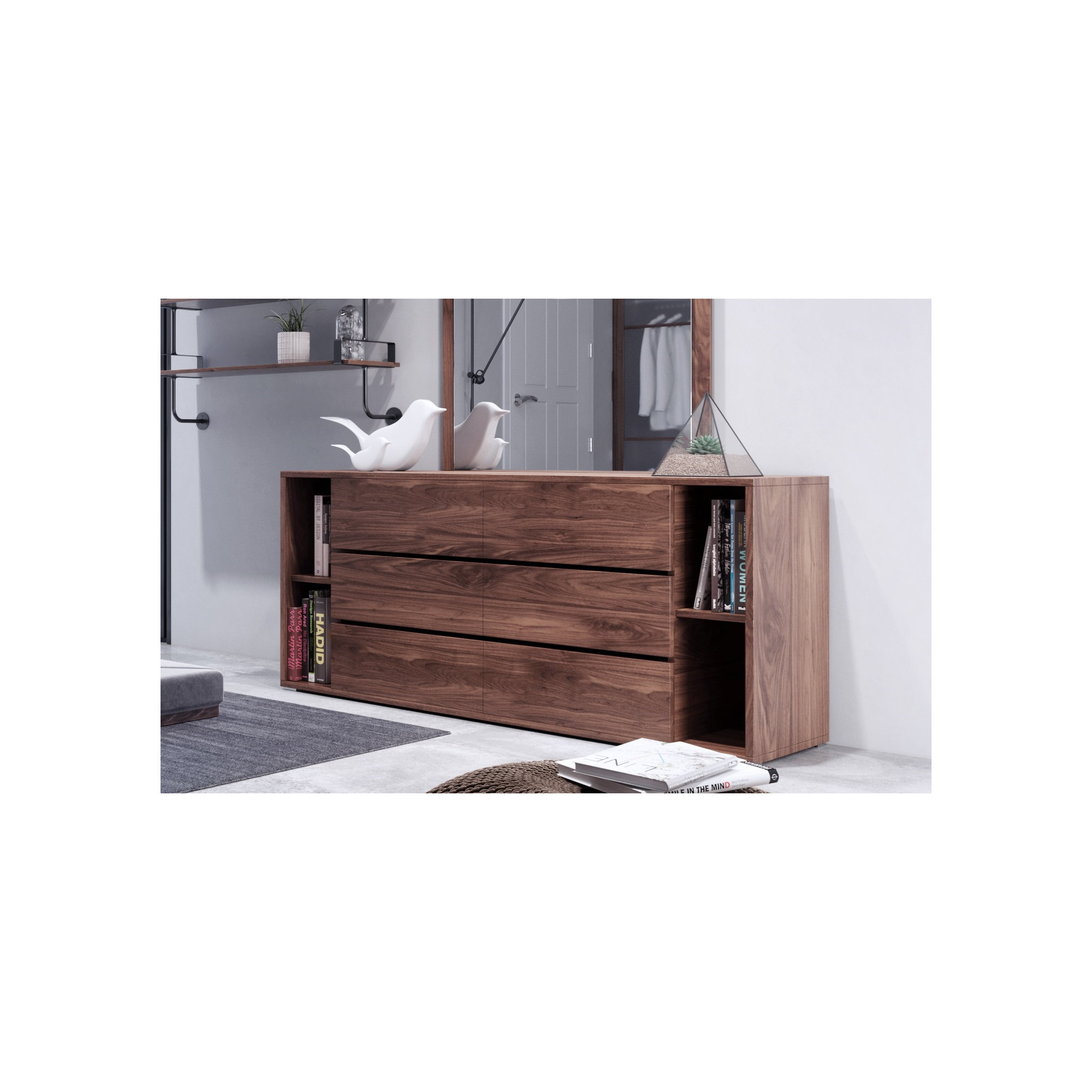 Amalie 6 - Drawer Double Dresser, Walnut
