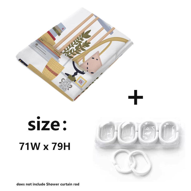 Rideau de douche en polyester, H 79 po x l 71 po