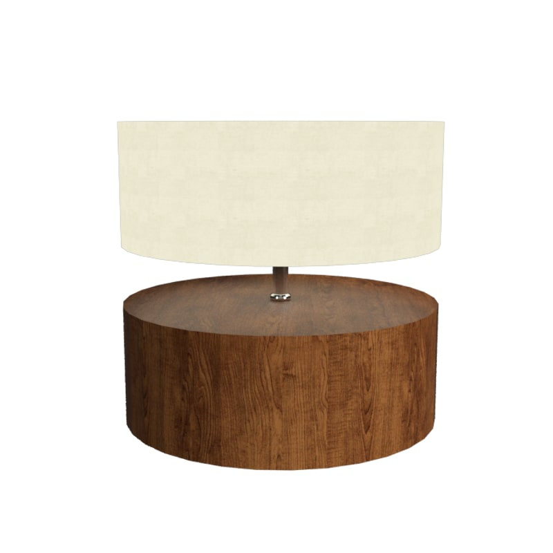 Lampe de table 17,55 "Cilíndrico, Imbuia, Ivory