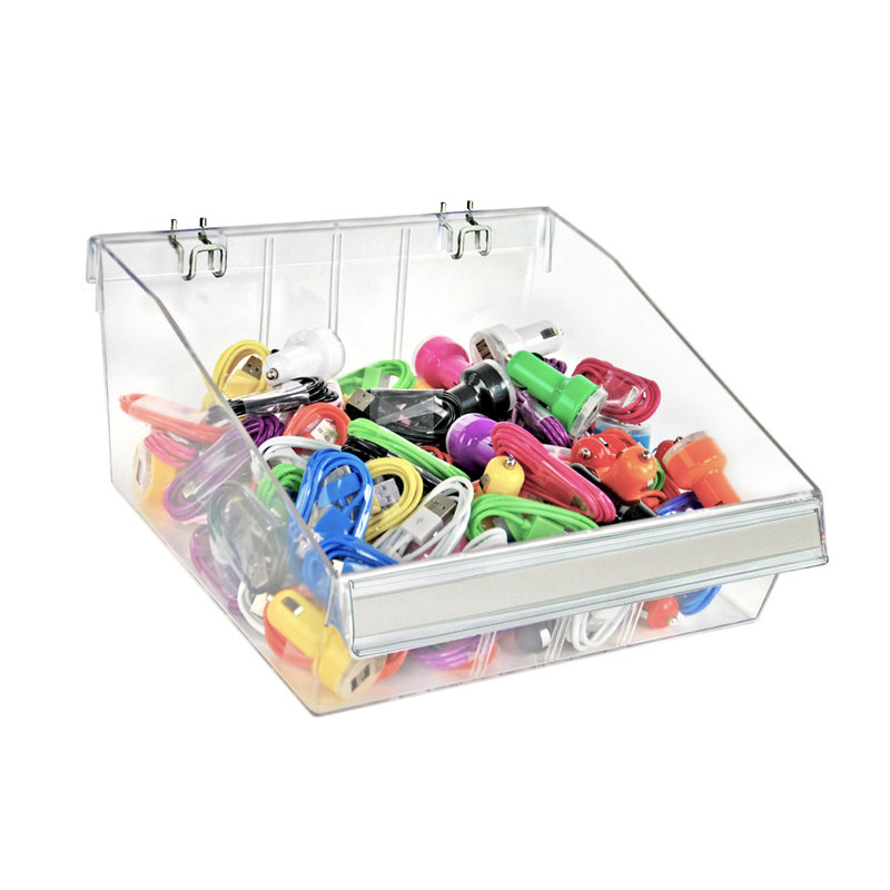 Small Deep Bin Tray Kit with Adjustable Dividers, up to 3 Compartments for Pegboard or Slatwall