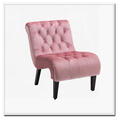 Chaise de salon en velours sans accoudoirs