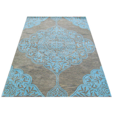 Kirman Floral Hand Woven Area Rug
