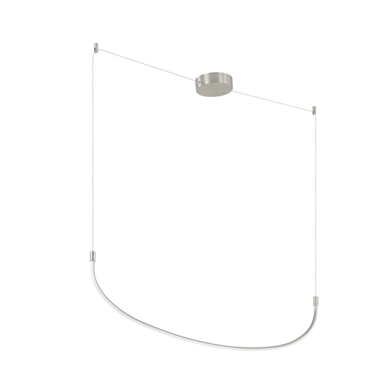 Talis 1 - Light LED Pendant, Brushed Nickel, 9.25" H x 36.63" W x 0.88" D