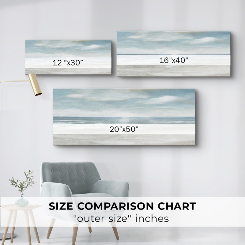 Serene Seas - Toile tendue avec châssis - Prêt à accrocher, H 20 po x l 50 po