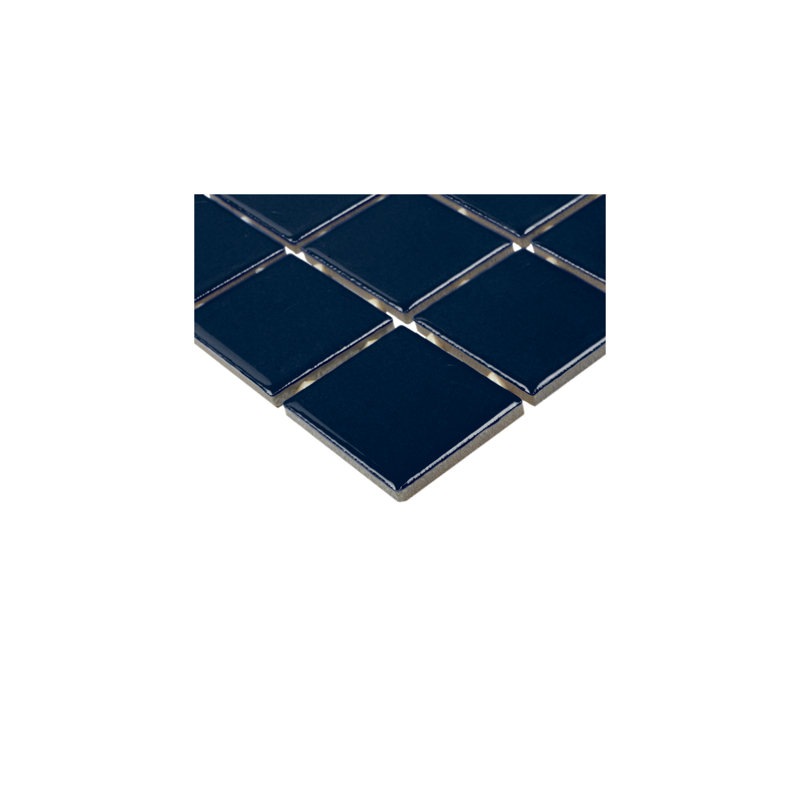 Color Wheel Mosaics 2" x 2" Straight Joint Mosaic (Set of 12), Navy