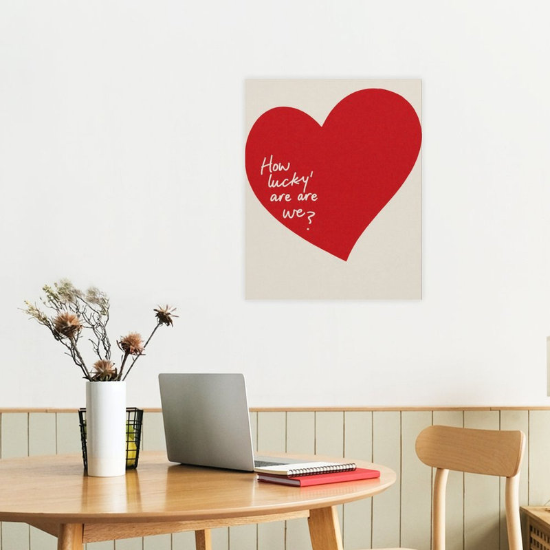 «Lucky Heart», art mural encadré en bois 16 x 20 po