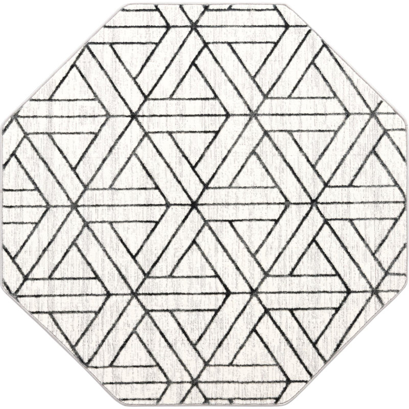 Eshin Abstract Indoor Rug, Octagon 5'3"