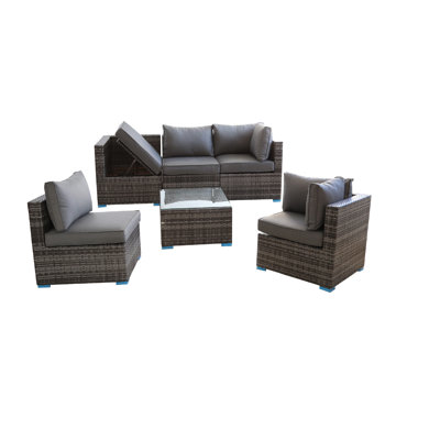 Trafecanty 5 Seater Rattan Sofa Set