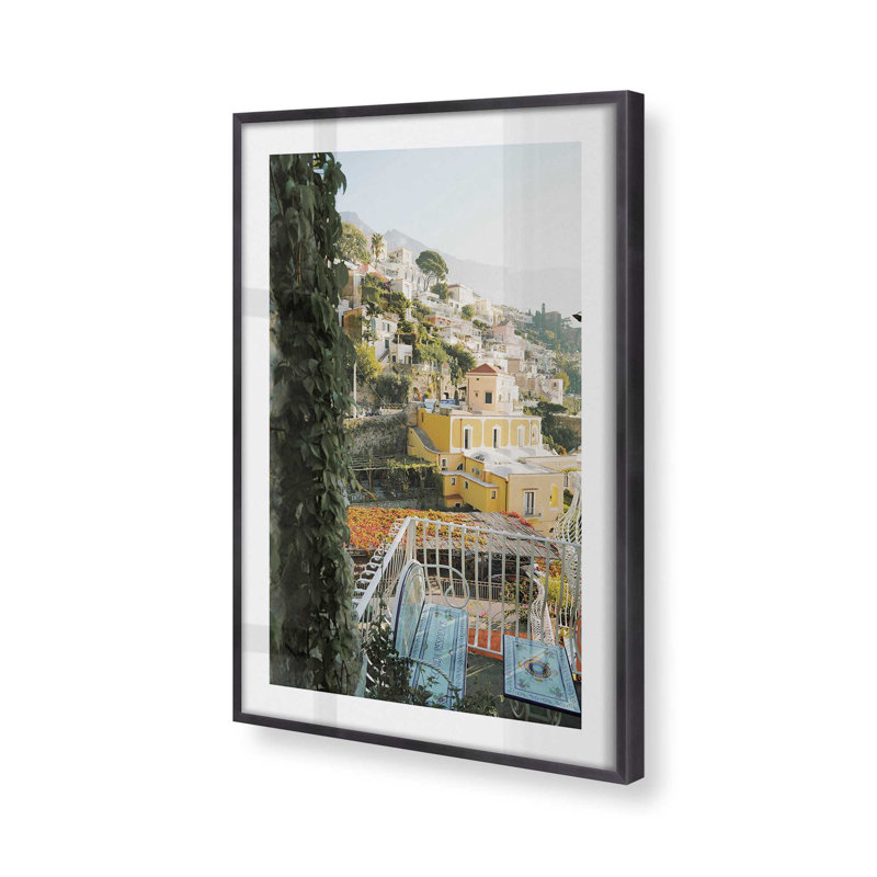 Impression de terrasse tranquille, H 25,25 po x l 19,25 po x P 1,25 po, Cadre simple en zinc patiné