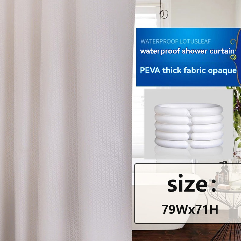Rideau de douche avec crochets inclus, H 71 po x l 79 po