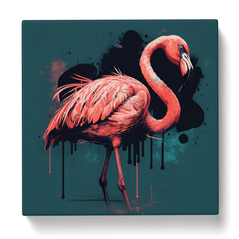 Flamingo Graphic Art - Wrapped Canvas, 35cm H x 35cm W x 3cm D