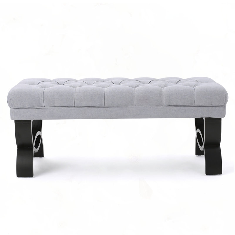 Contemporary Ottoman Bench, Light Gray