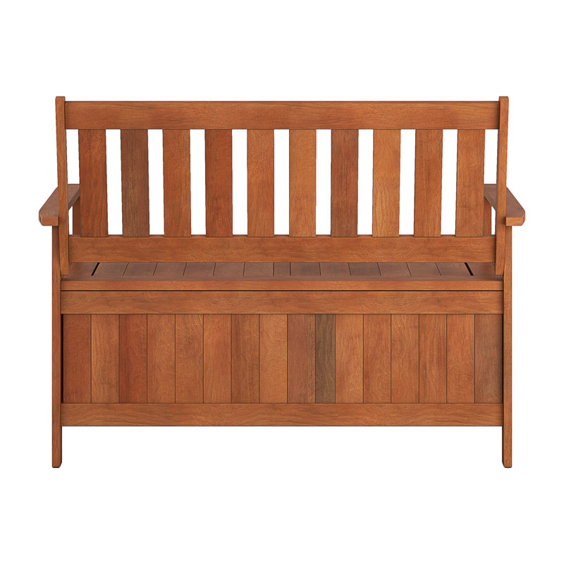 Banc de rangement en bois Gwenda, Brun