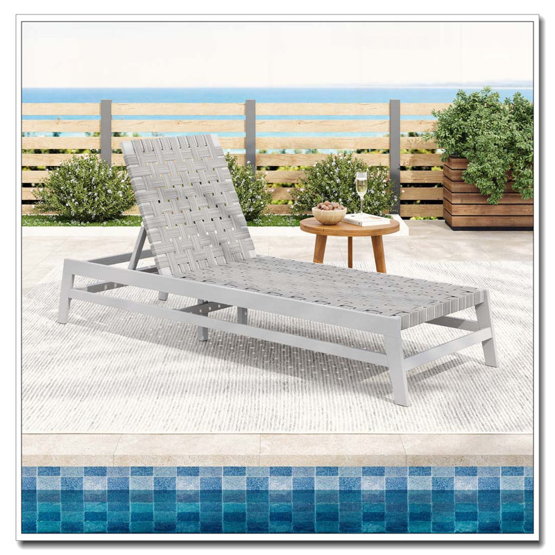 Outdoor Rope Chaise Lounge, Grey,LIGHT GREY