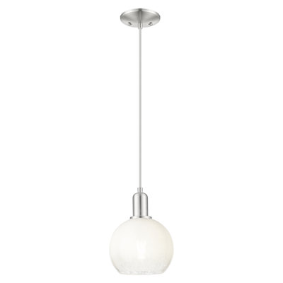 Downtown Urban - Brookhaven Globe - Mini luminaire suspendu à cordon 8 po - Finition noir mat - Abat-jour ardoise