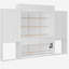 Lit superposé avec bureau, coiffeuse et armoire