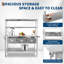 Table de travail 71 po en acier inoxydable avec tablettes à 2 niveaux - Table de préparation commerciale robuste pour restaurant, maison et hôtel-1135760883