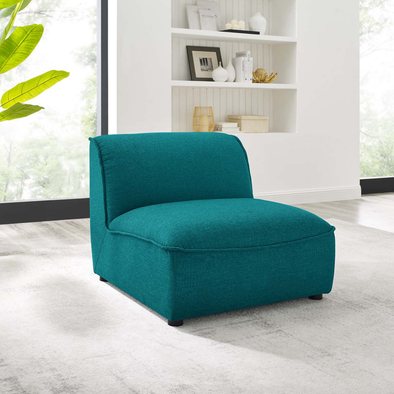 Modway Comprise Armless Chair, Teal Plainweave