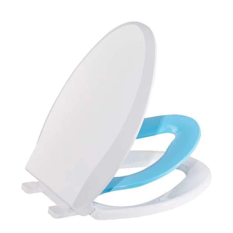 Toilet Seat With Toddler Seat Built In, Elongated Toilet Seat For Potty Training, Fits Both Adults And Children, Blue