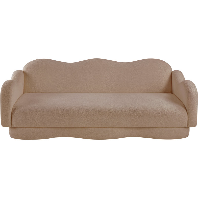 Canapé Redwan, Tissu beige en peluche