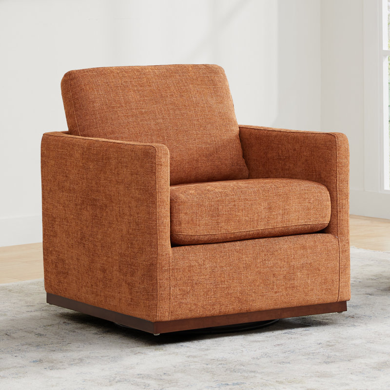 Fauteuil pivotant large Assiatou, Natté terre cuite