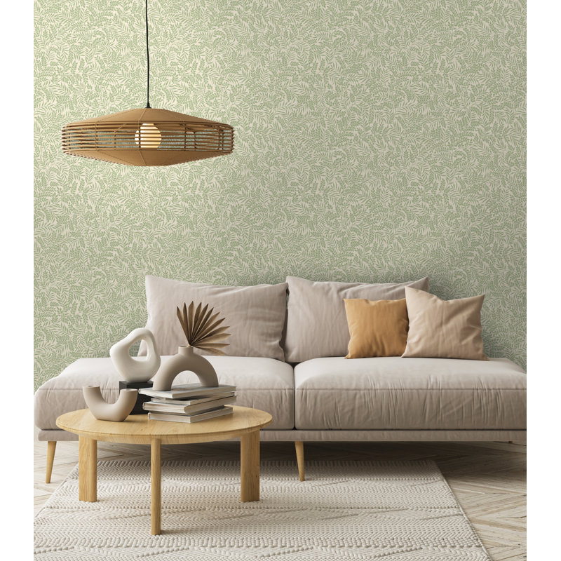 Rouleau de papier peint L 33 pi x l 20,8 po Lanesha, Vert sauge