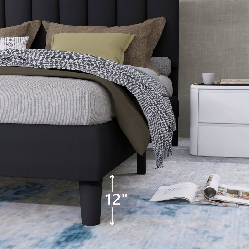 Full Size Upholstered Platform Bed Frame