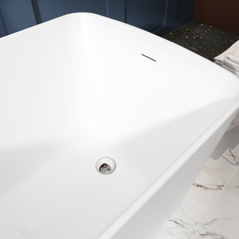 49'' Acrylic Freestanding Soaking Bathtub, Glossy White