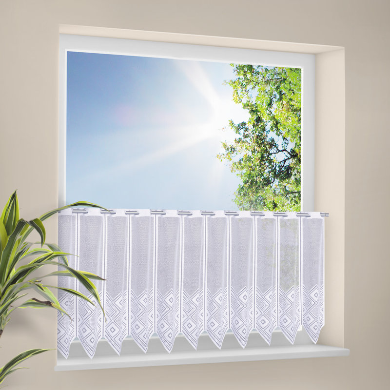 Okawville Pointed Cafe Curtain, 52cm H x 200cm W