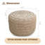 Repose-pieds rond 18 po en jute naturelle Tifton - Siège de plancher tressé tissé à la main et table d'appoint stable - Fabriqué au Vietnam, repose-pieds écologique pour décoration bohème et campagnarde