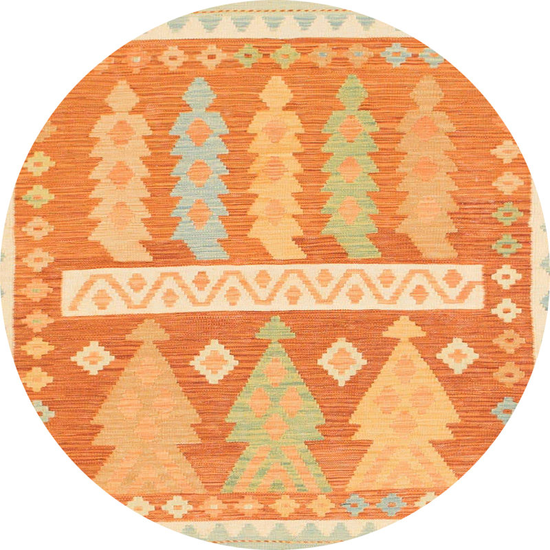 Wool Abstract Indoor Rug, Round 6'