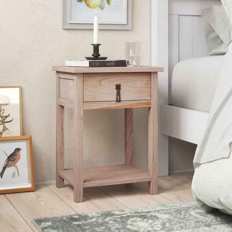 Bastian 40 cm W Bedside Table, Light Wood