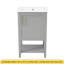 Meuble-lavabo de 20 po avec lavabo, armoire de salle de bain avec porte à fermeture douce, support de rangement et tablette ouverte, gris-116494937