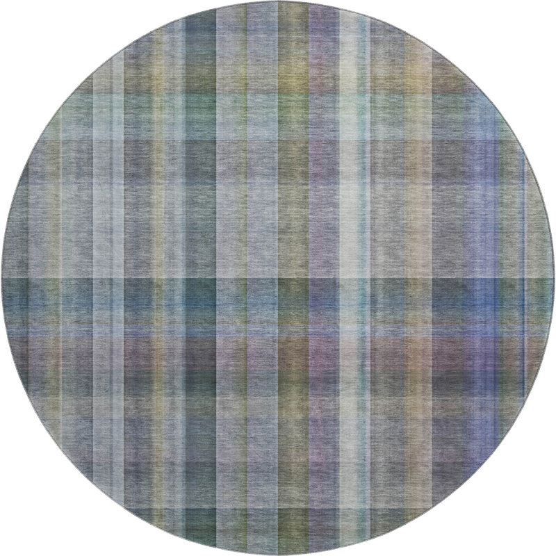 Premium Machine Washable Cerrito AMF534 Green Rug, Round 8'
