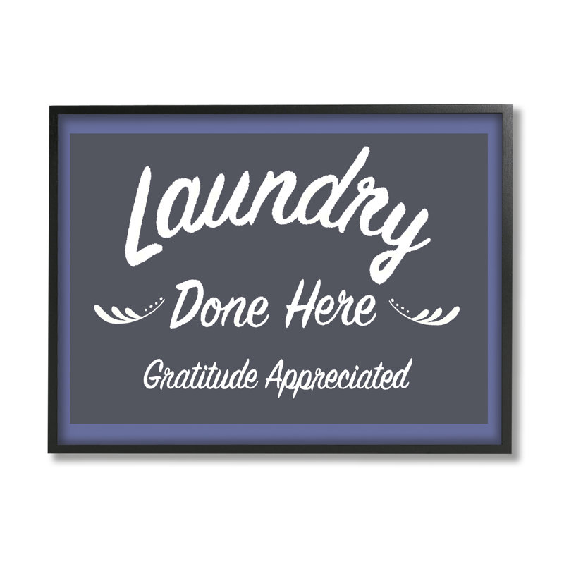 "Laundry Done Here", phrase rétro sur bois par Darlene Seale, impression, H 14 po x l 11 po x P 1,5 po