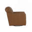 Luxueux fauteuil pivotant brun en similicuir respirant rembourré à coutures latérales à dossier en maille 1pc